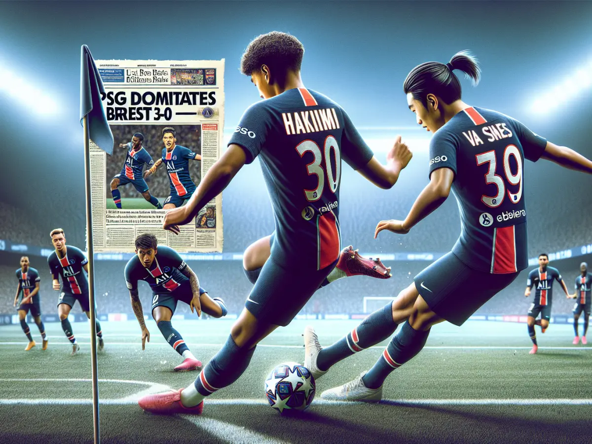 PSG domina Brest 3-0: Hakimi brilla, VAR protagonista